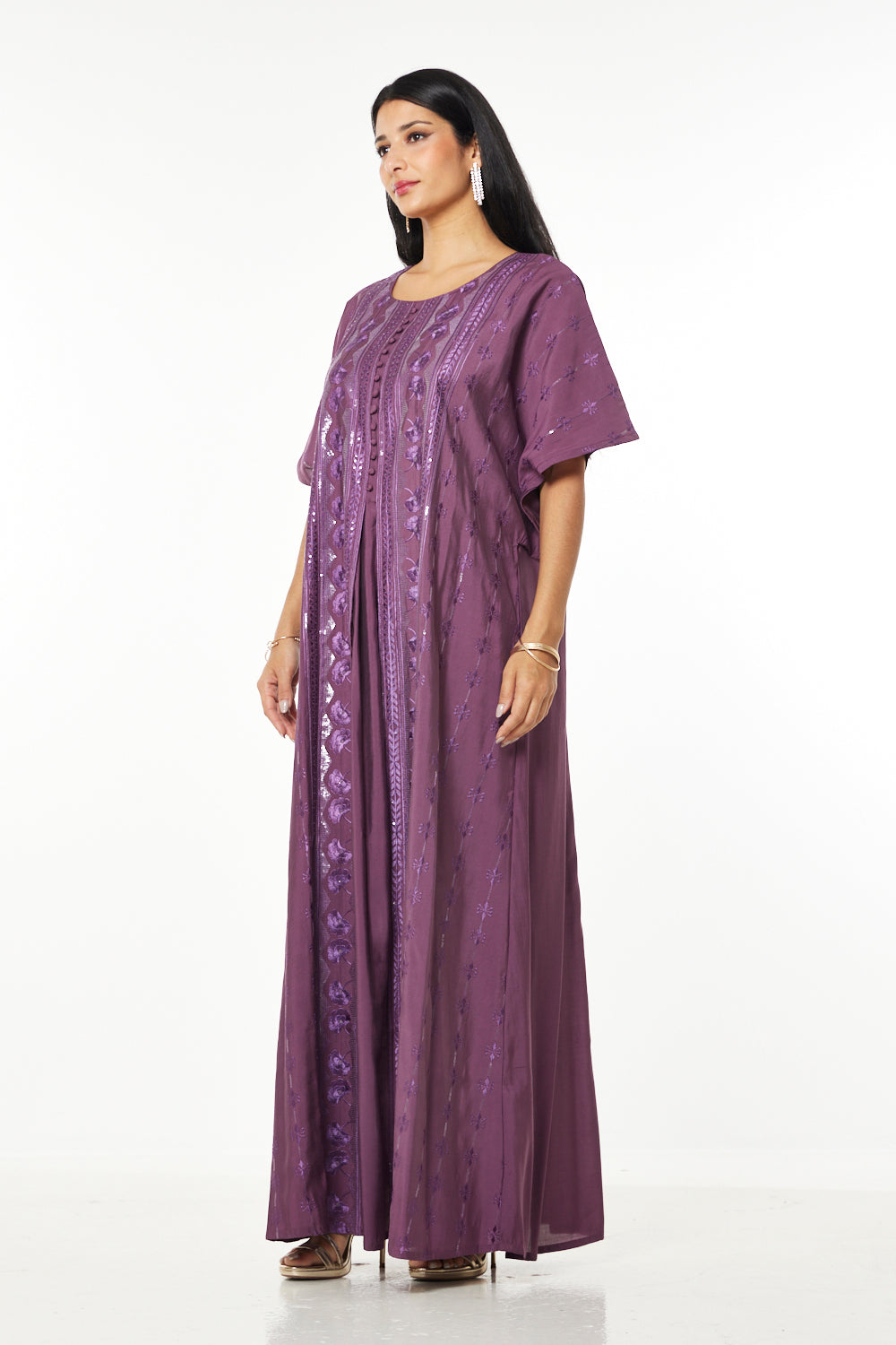 Azure Bloom Embroidered Kaftan