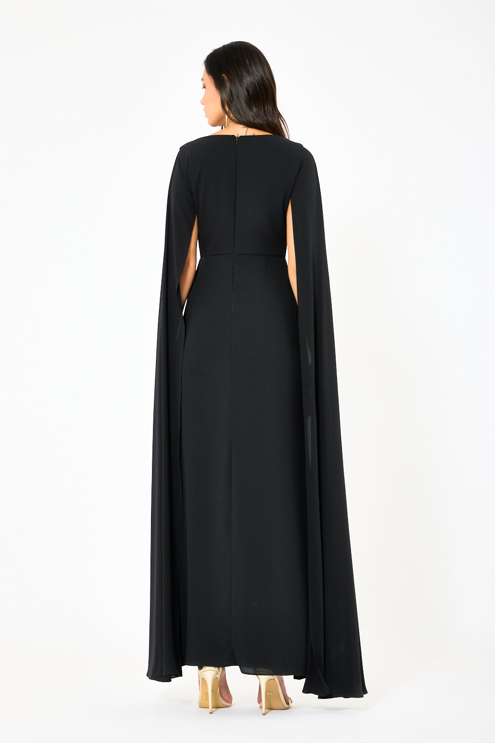 Draped Twisted Cape Gown