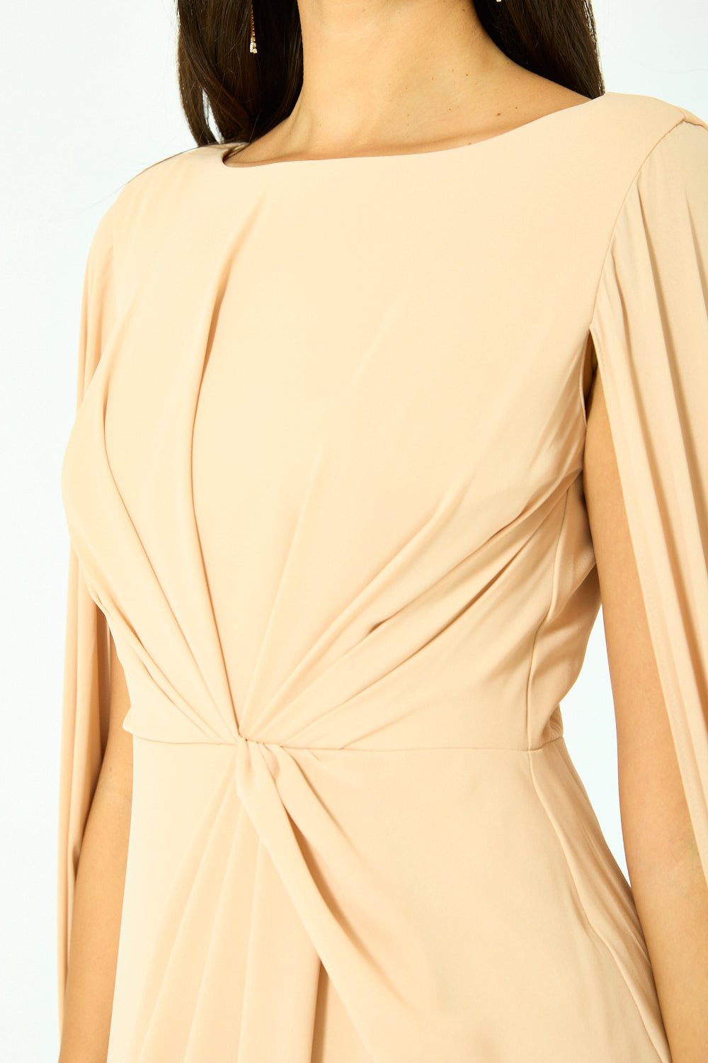 Draped Twisted Cape Gown