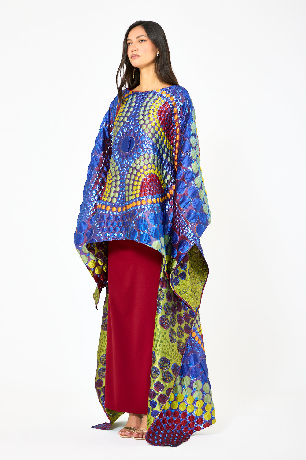 Abstract Print Layered Kaftan Set