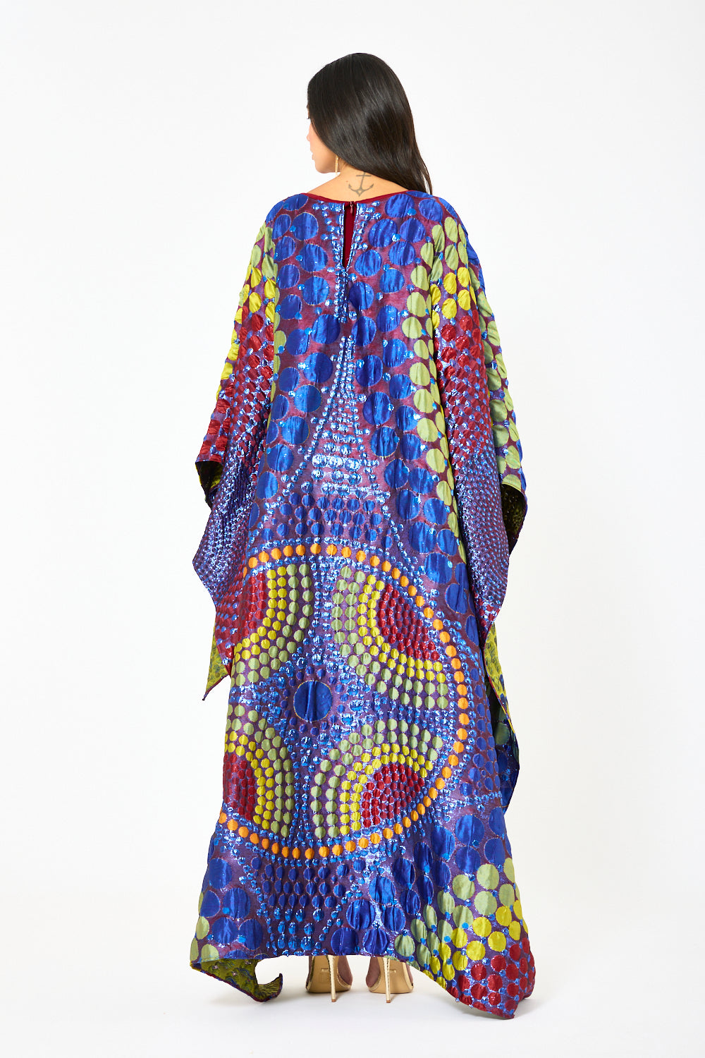 Abstract Print Layered Kaftan Set