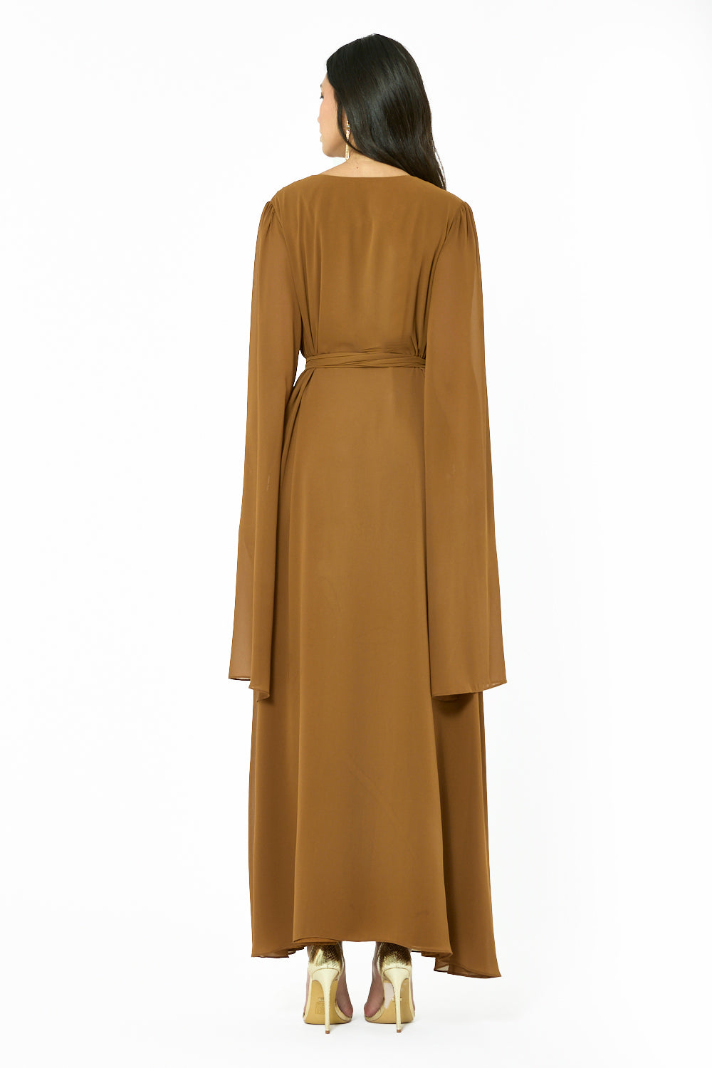 Floral Embellished Cape Dress