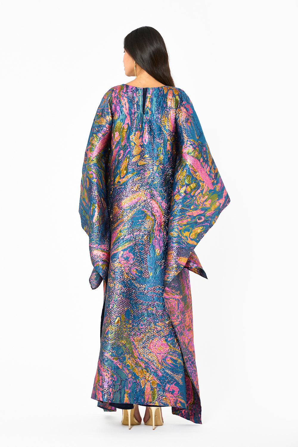 Abstract Print Layered Kaftan Set