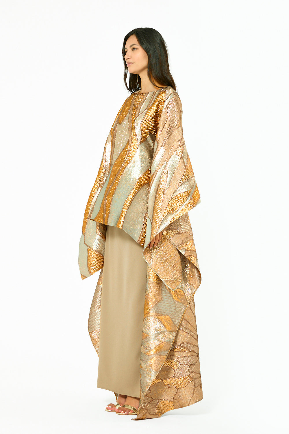 Abstract Print Layered Kaftan Set