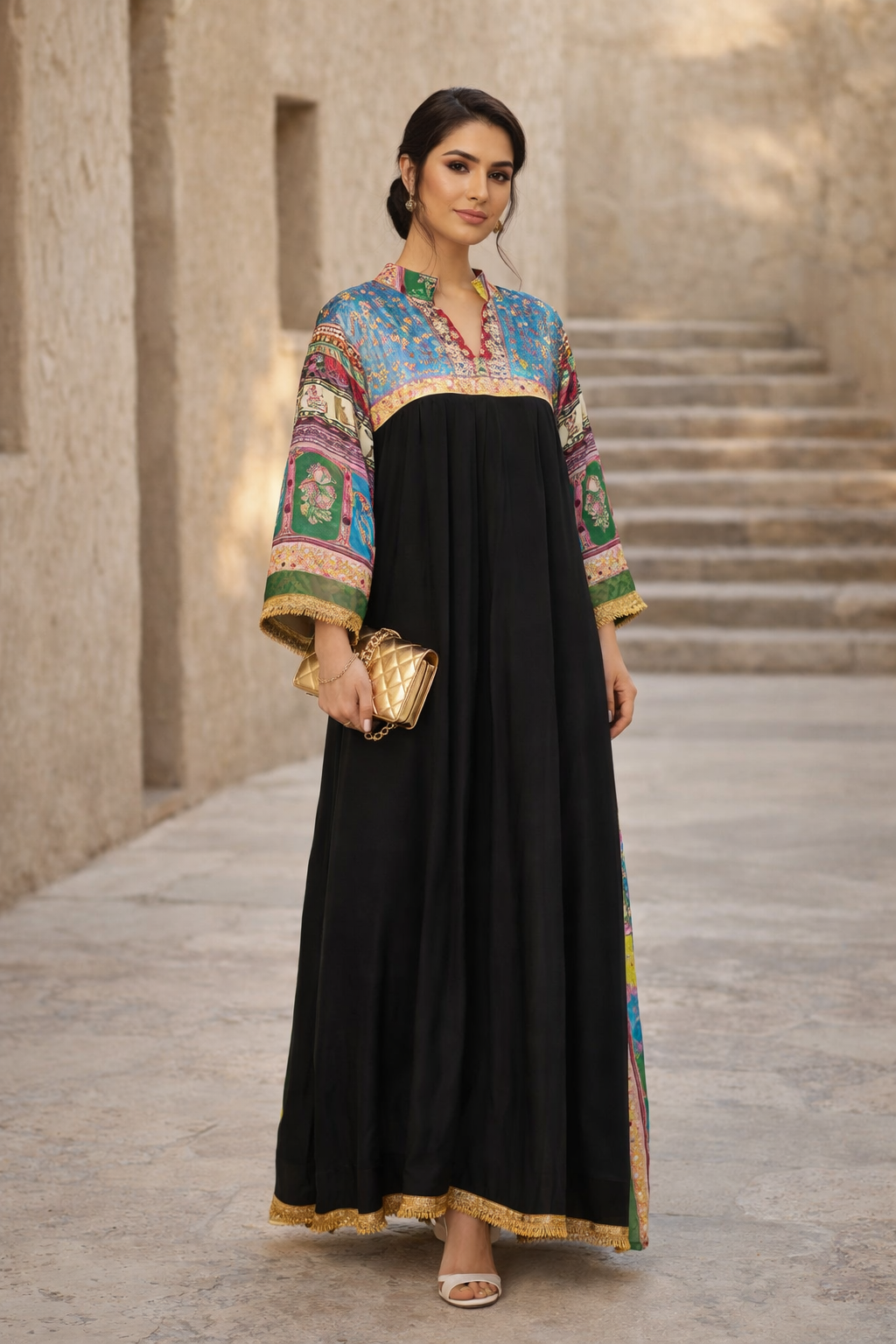 Midnight Mosaic Panel Jalabiya