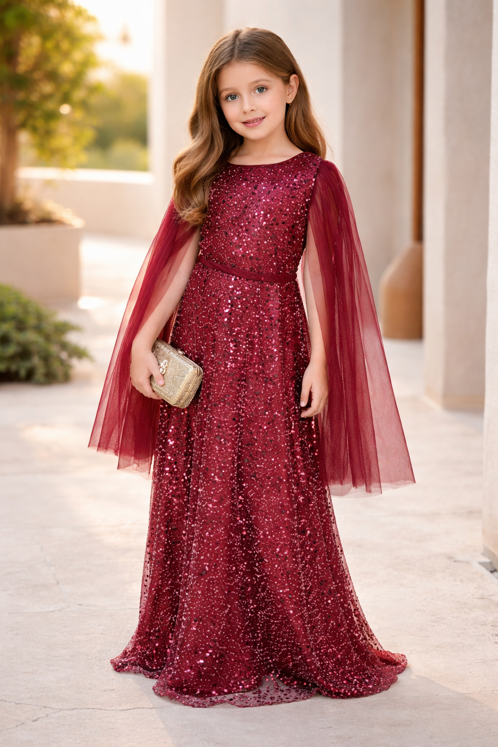 Scarlet Sparkle Embellished Tulle Gown