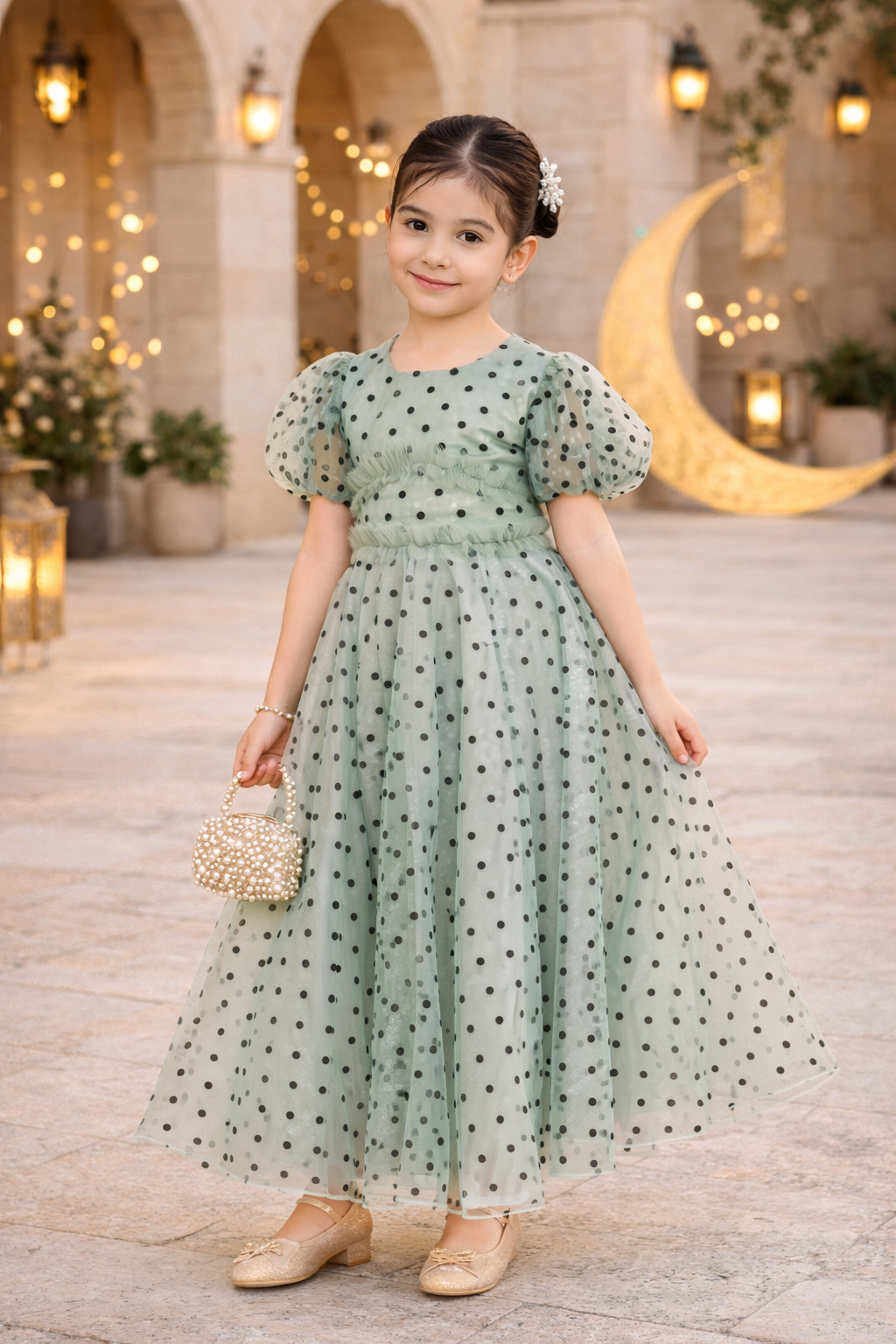 Polka Dot Tulle Charm Gown
