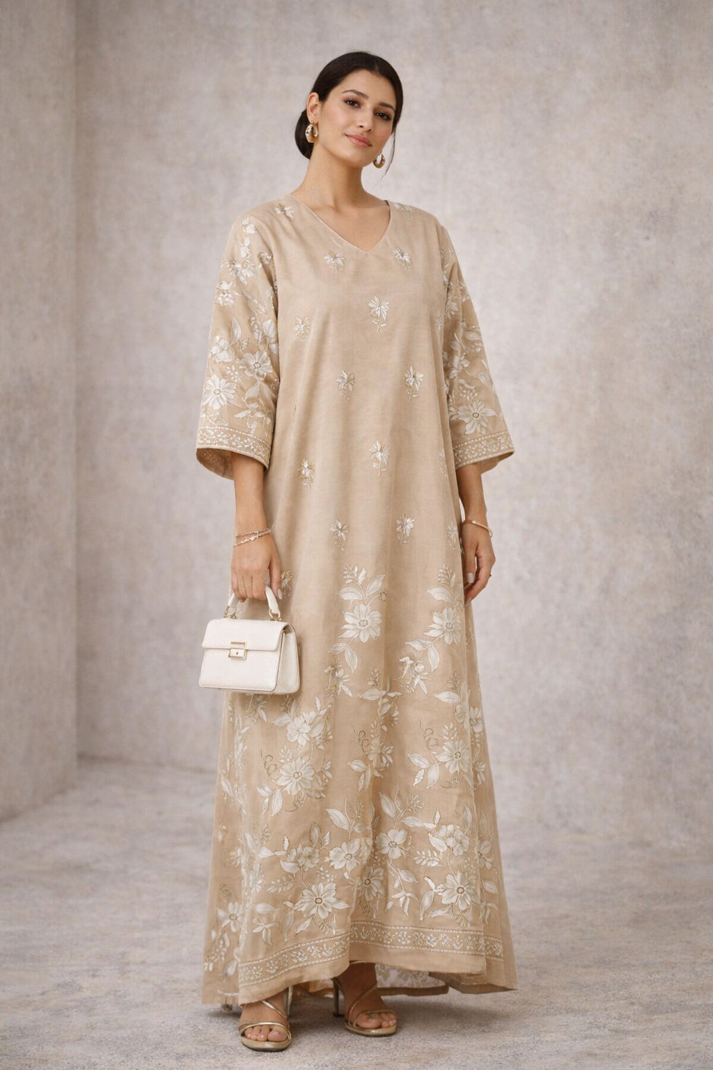 Sand Blossom Embroidered Jalabiya