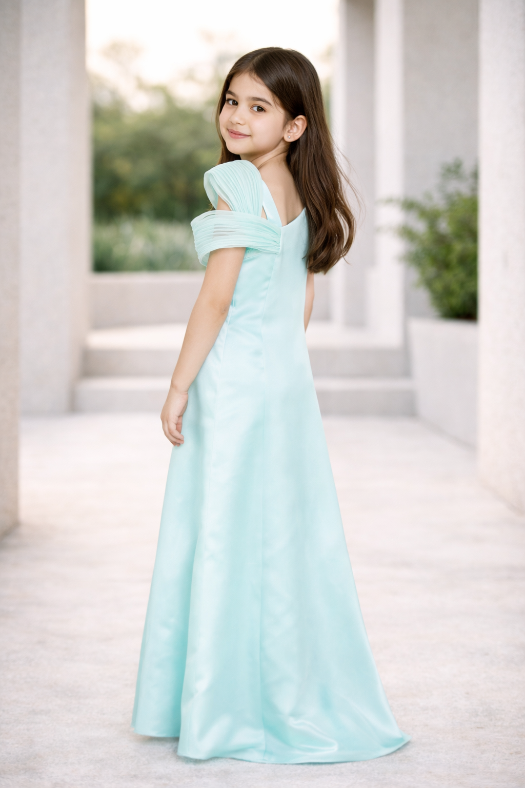 Sculpted Bow One-Shoulder Gown