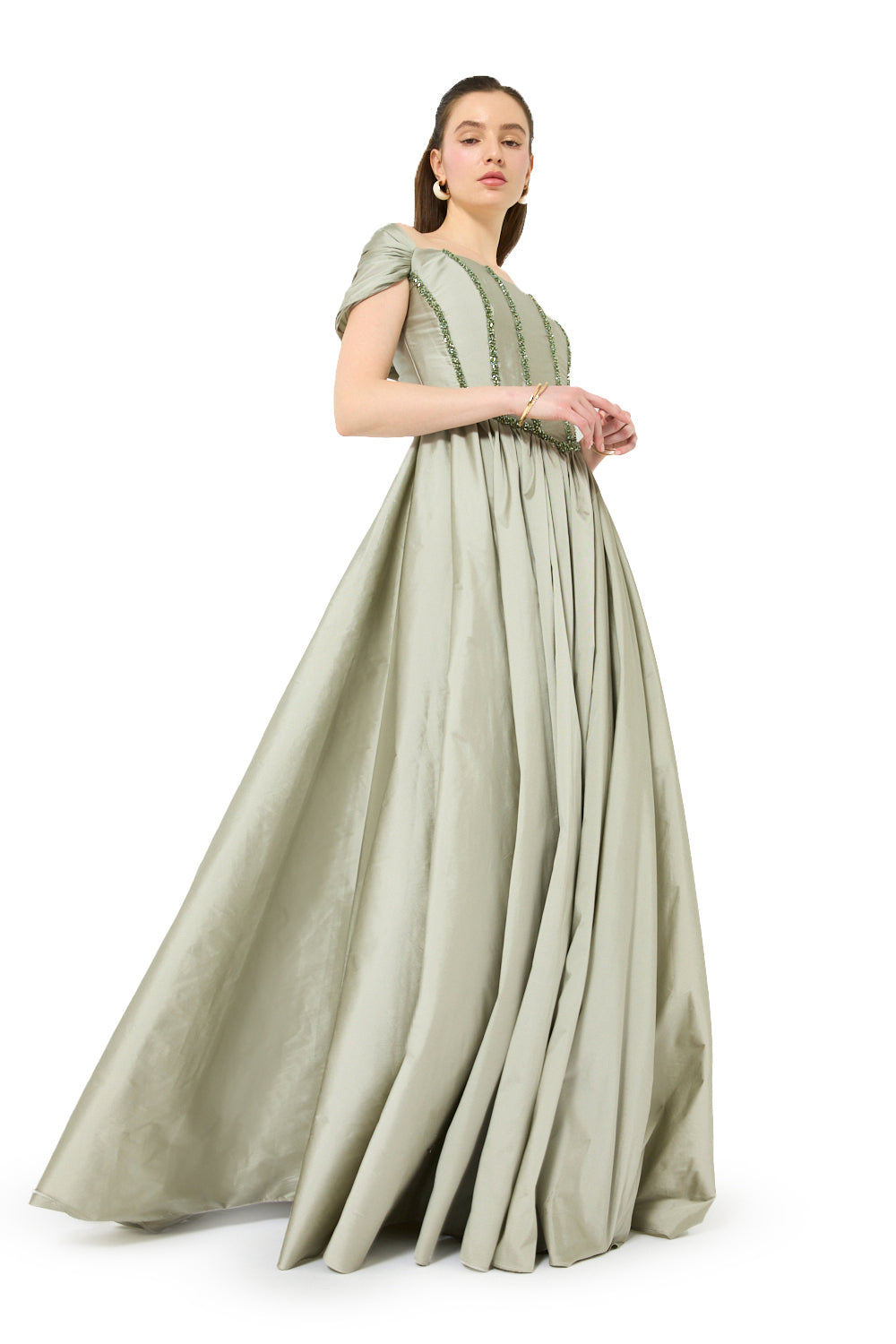 Off-Shoulder Embellished Ball Gown