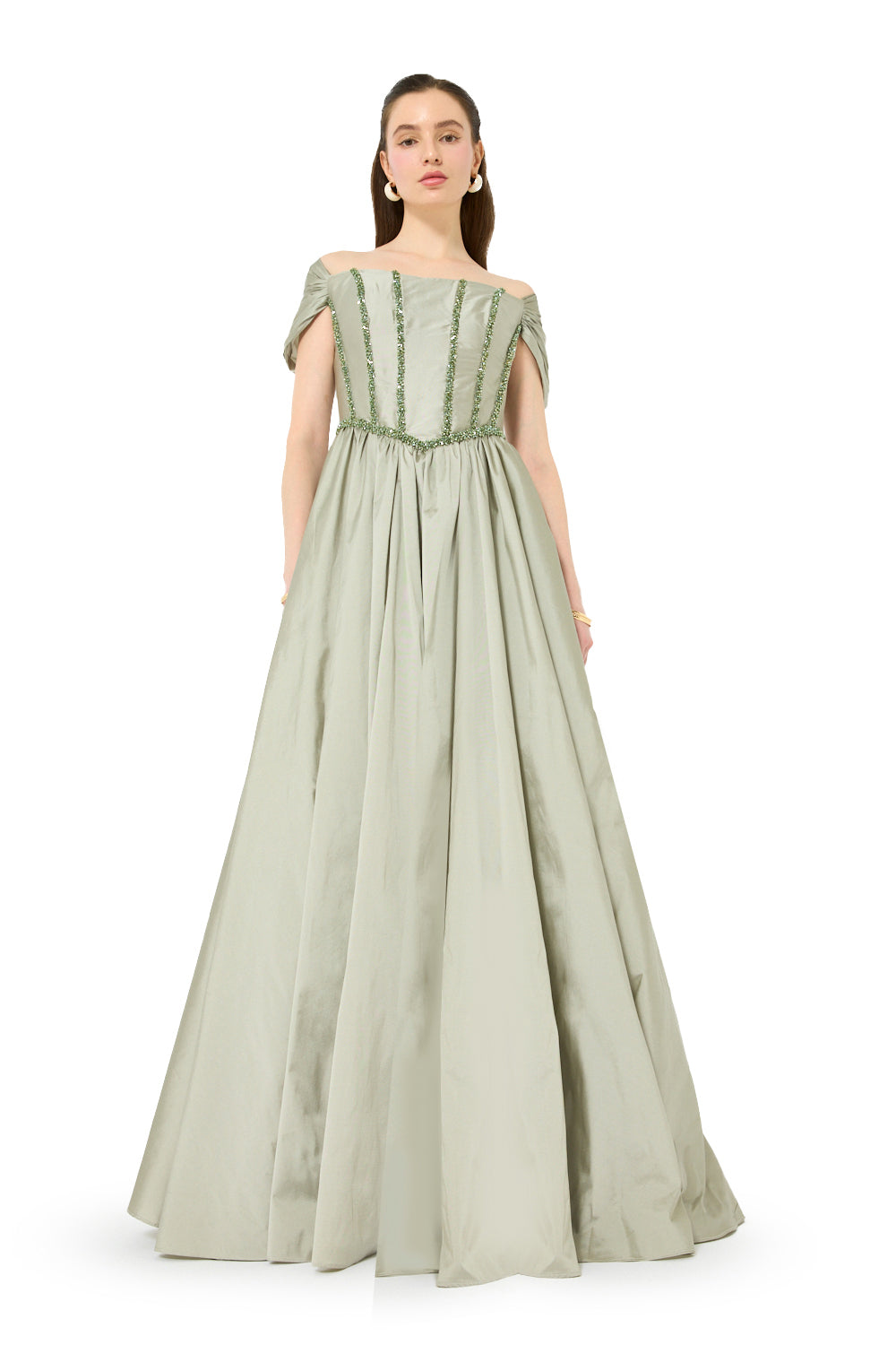 Off-Shoulder Embellished Ball Gown