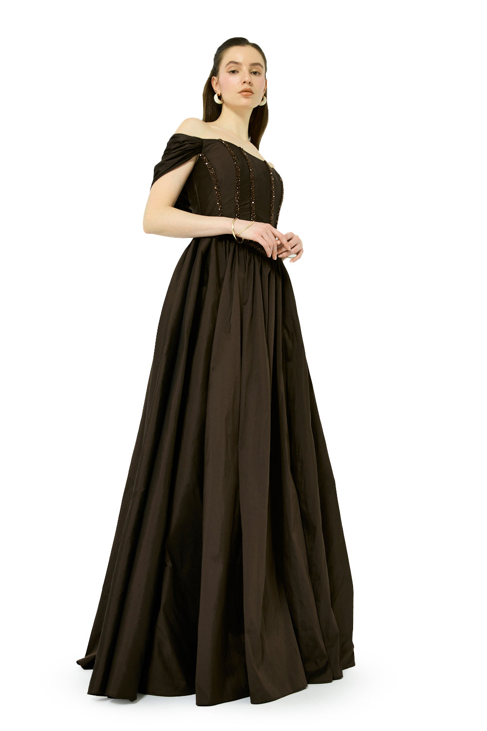 Off-Shoulder Embellished Ball Gown