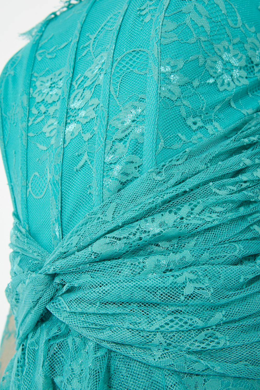 Twist Waist Cascade Gown