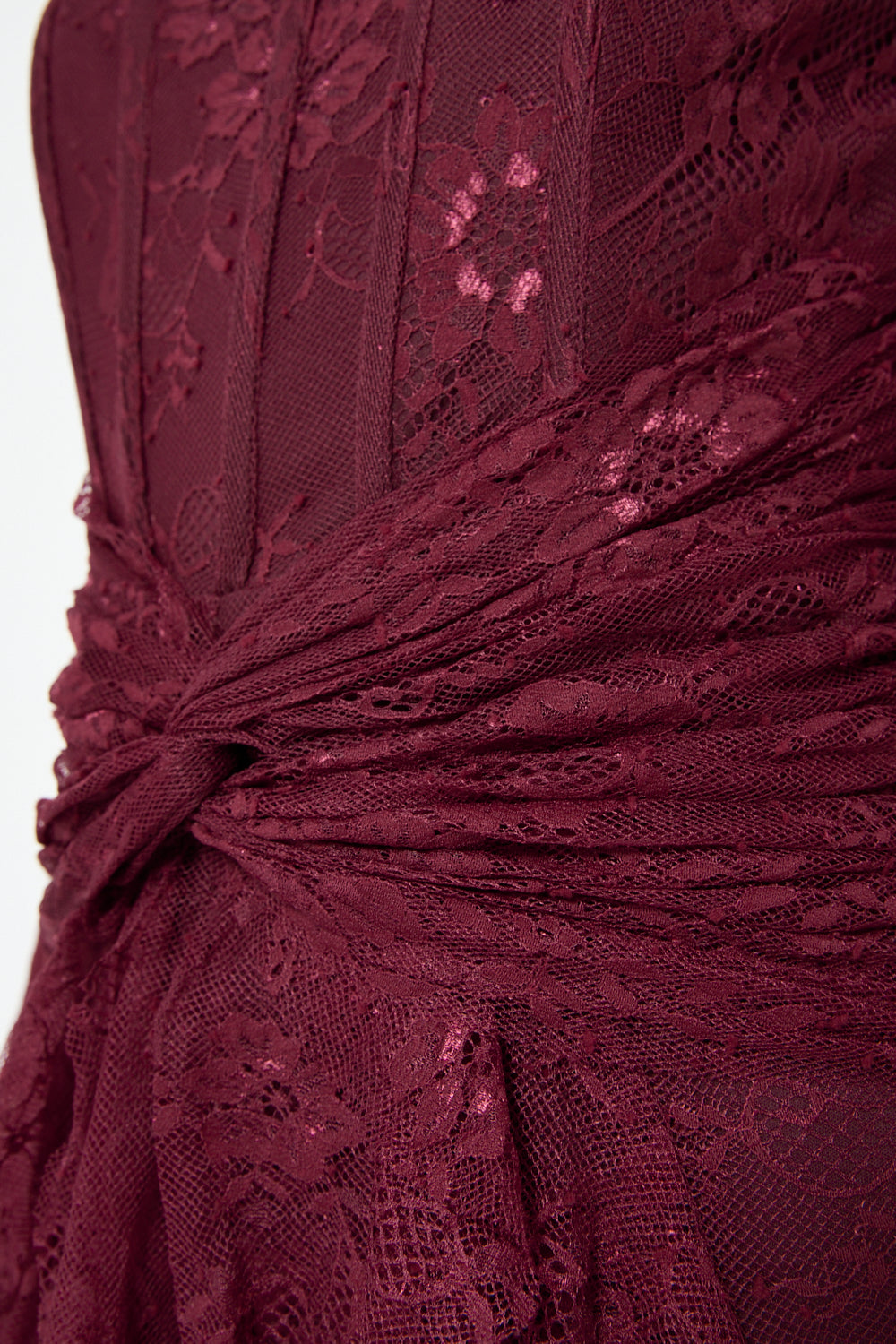 Twist Waist Cascade Gown