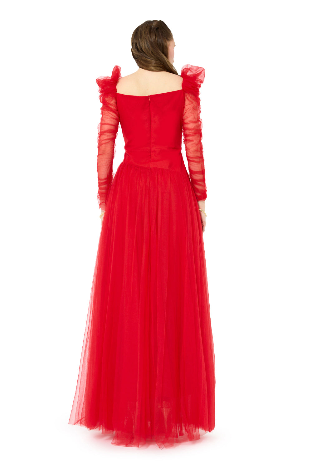 Draped Waist Pleated Gown
