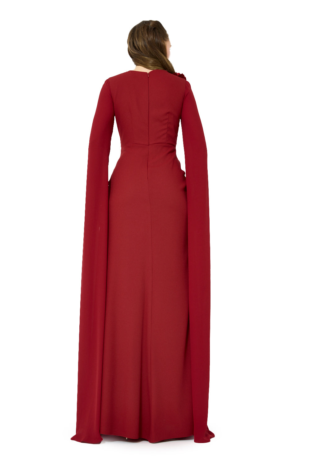 Floral Shoulder Cape Gown