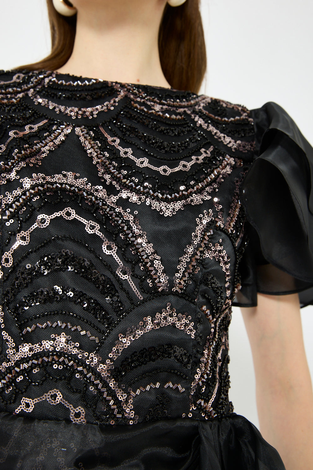 Layered Sleeve Drape Gown