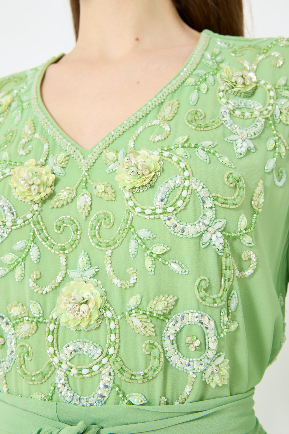 Tie Waist Embellished Kaftan