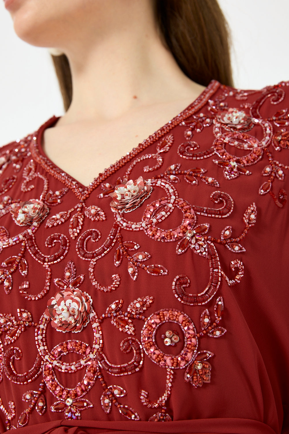 Tie Waist Embellished Kaftan