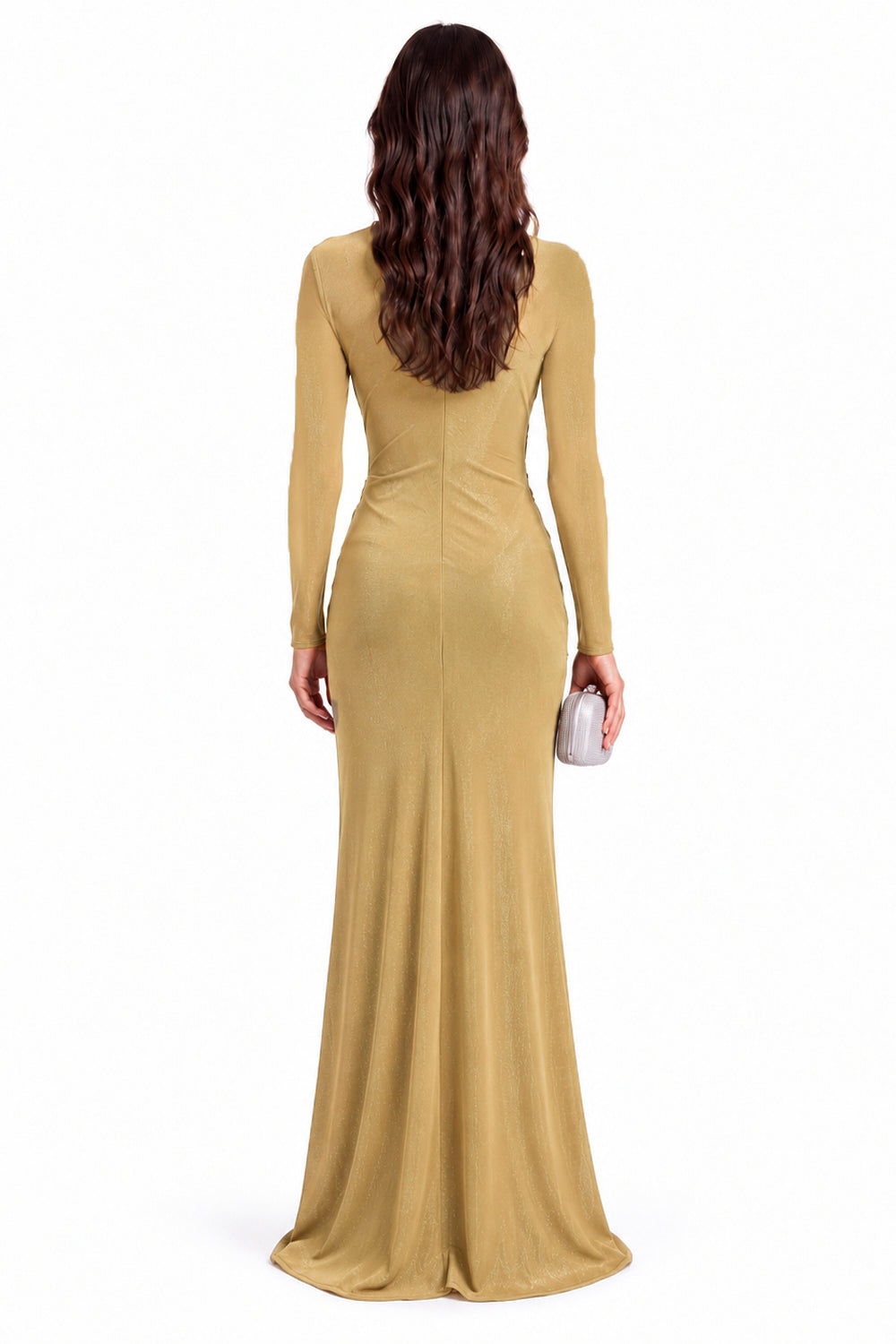 "Ayla" Knotted Shimmer Jersey Dress