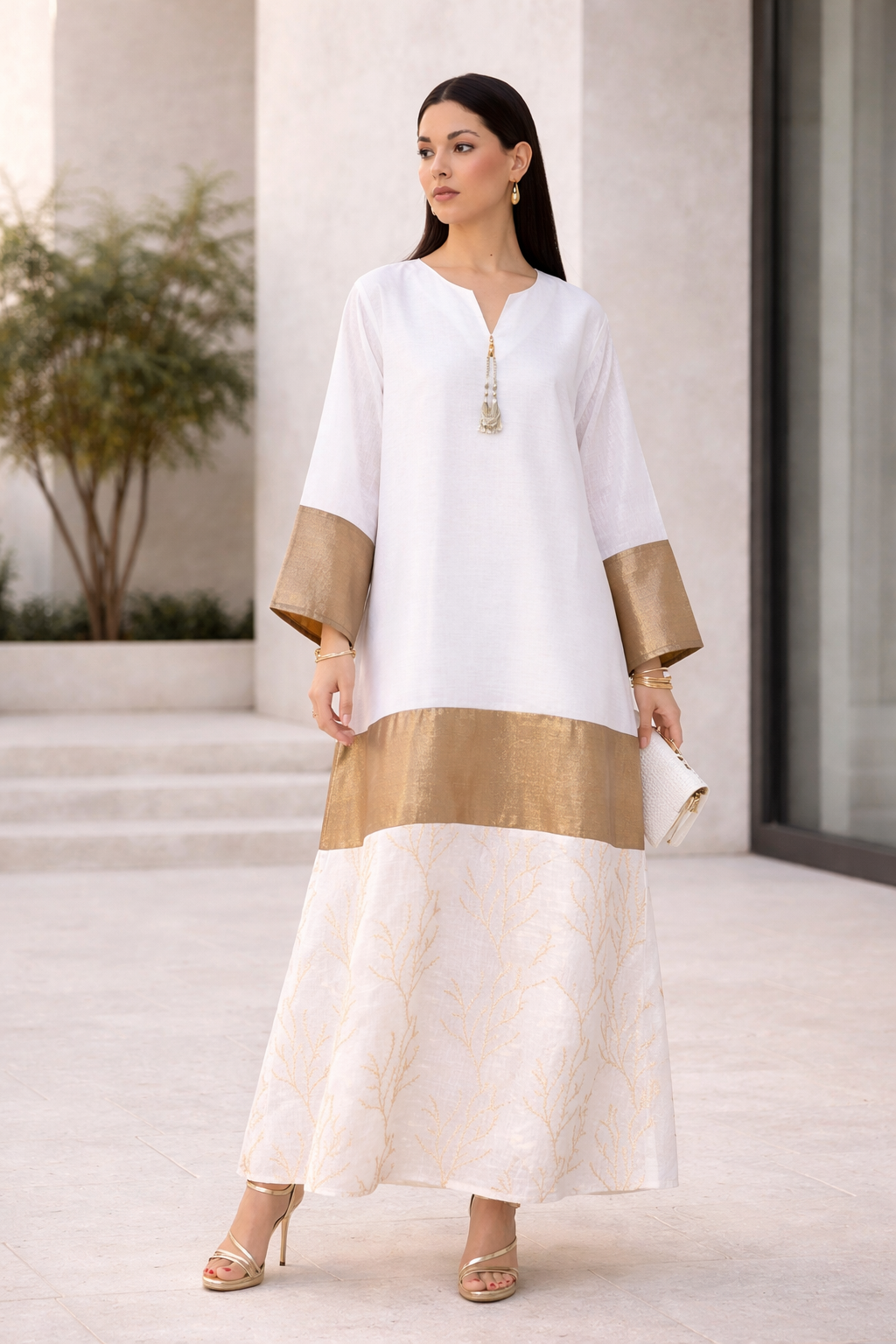 Metallic Panel Motif Jalabiya