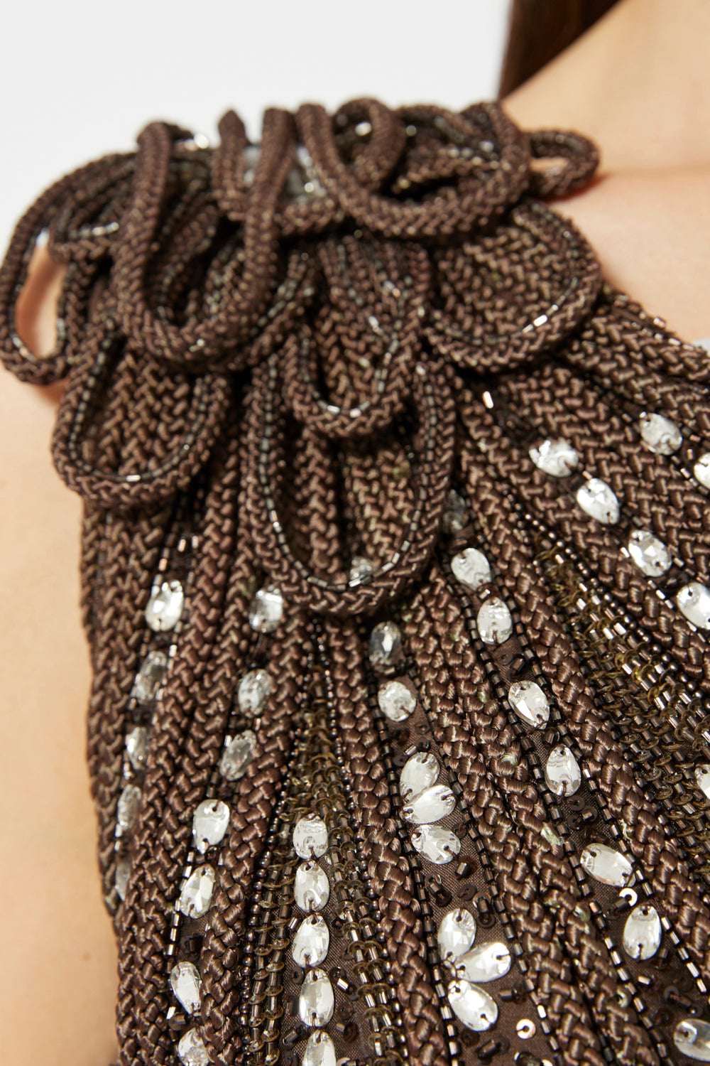 One-Shoulder Floral Accent Gown