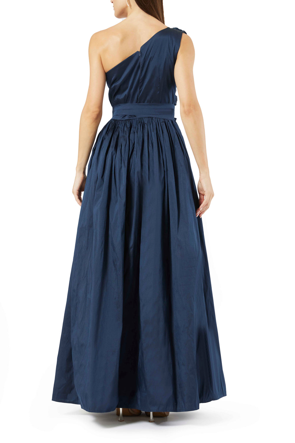 One-Shoulder Floral Accent Gown