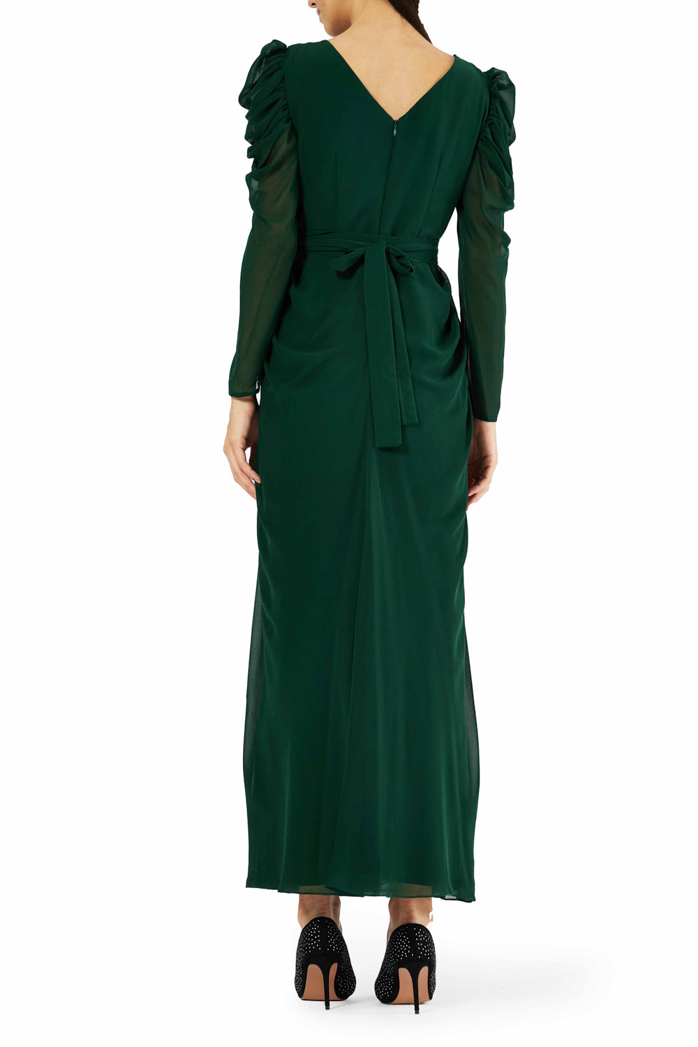 Gathered Cowl Sleeve Vine Dress