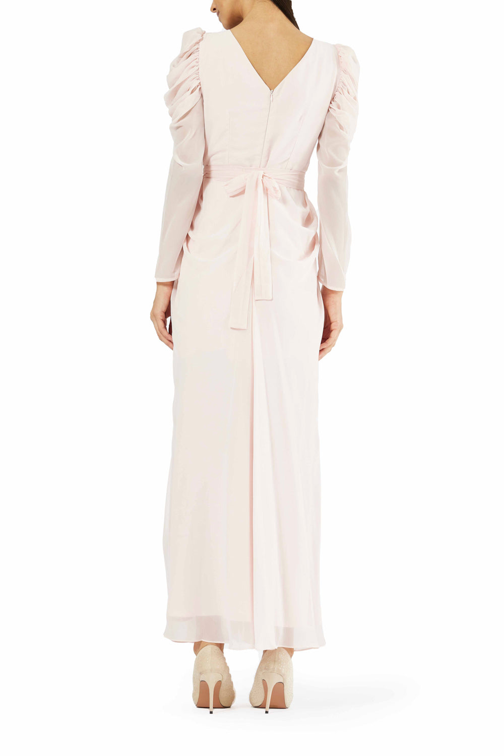 Gathered Cowl Sleeve Vine Dress