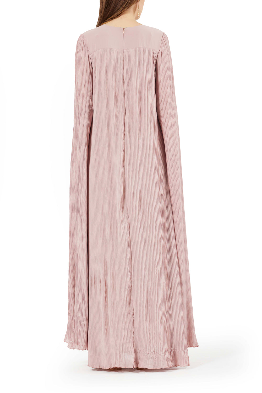 Pleated Flowing Embroidered Yoke Dress