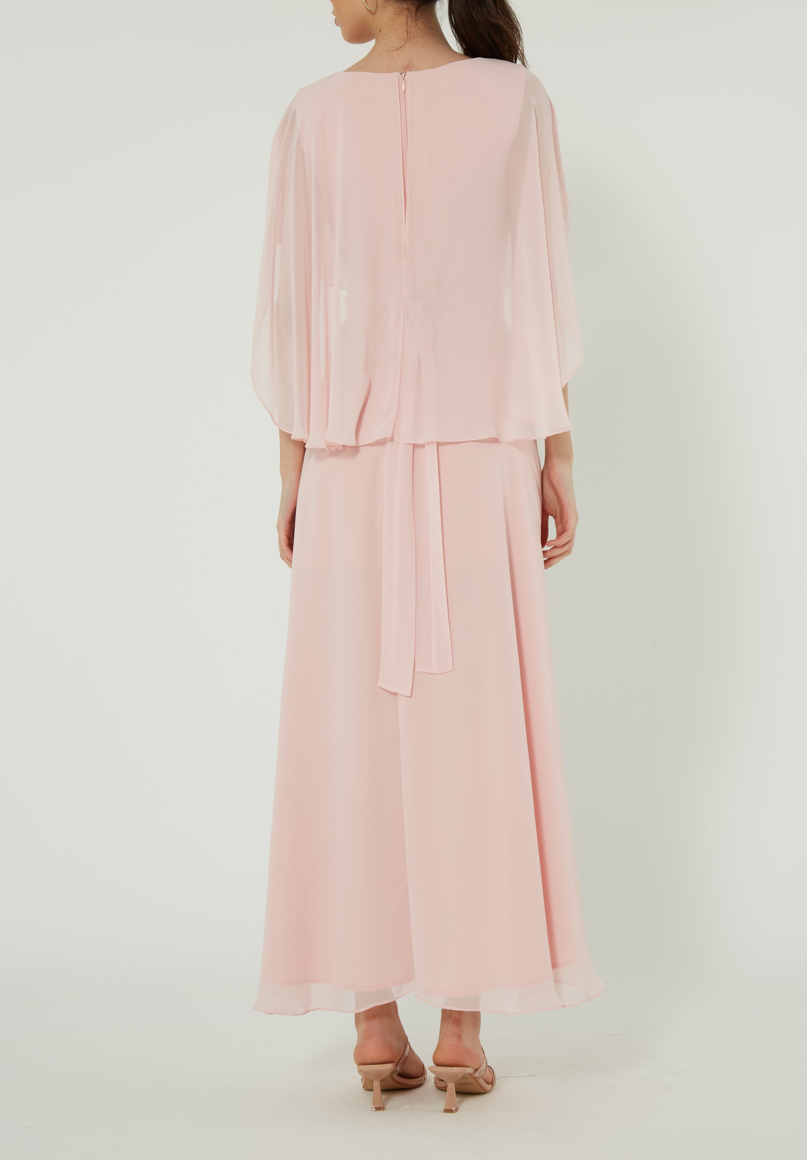 Draped Cape Midi Dress