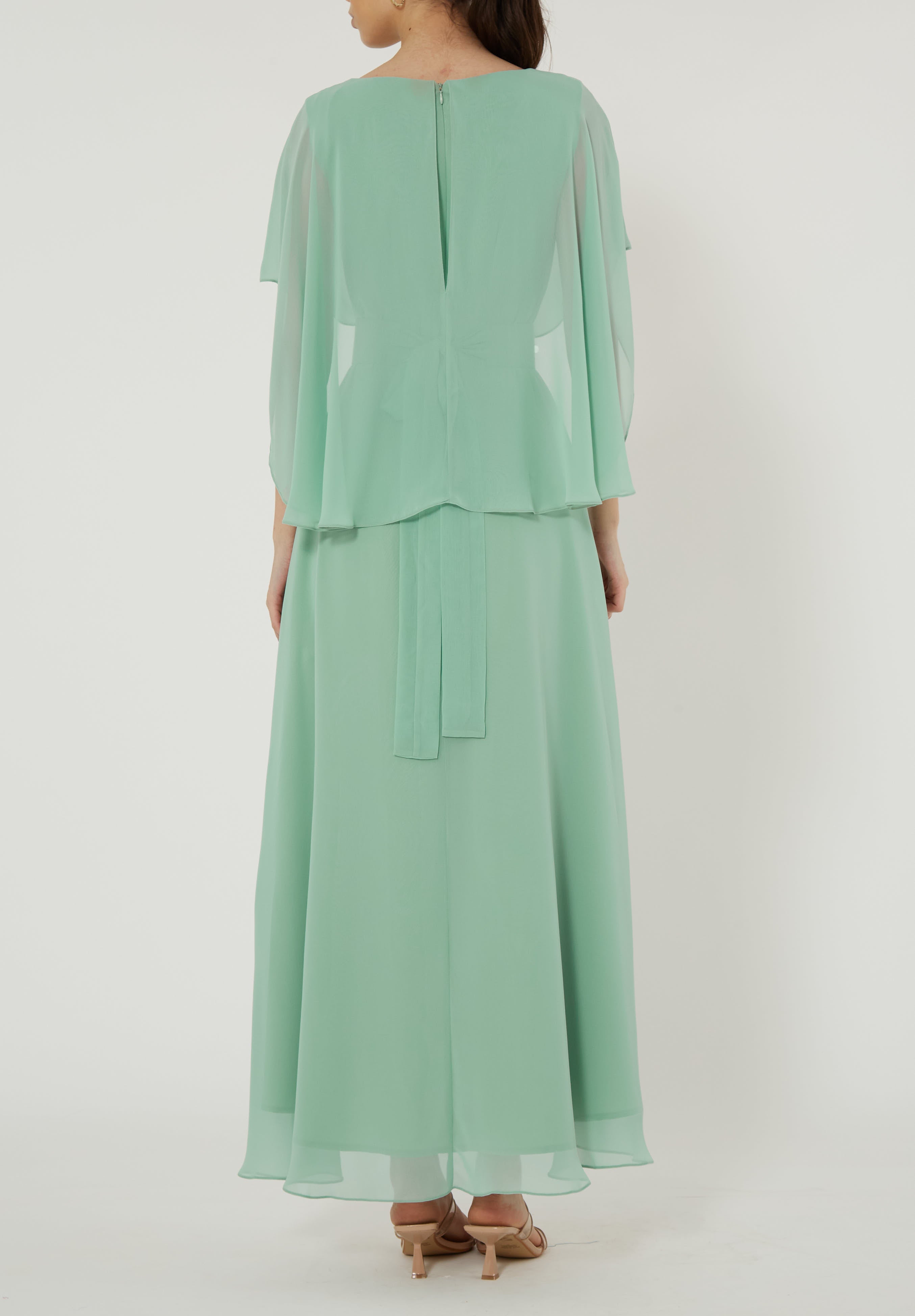 Draped Cape Midi Dress