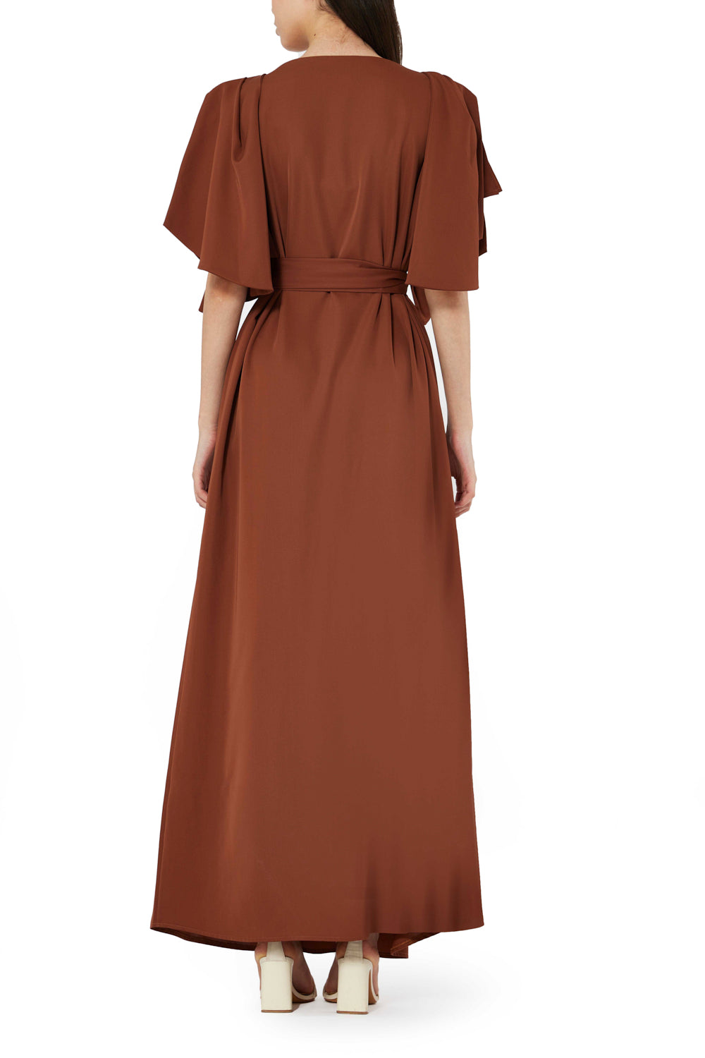 Layered Cape Belted Dress