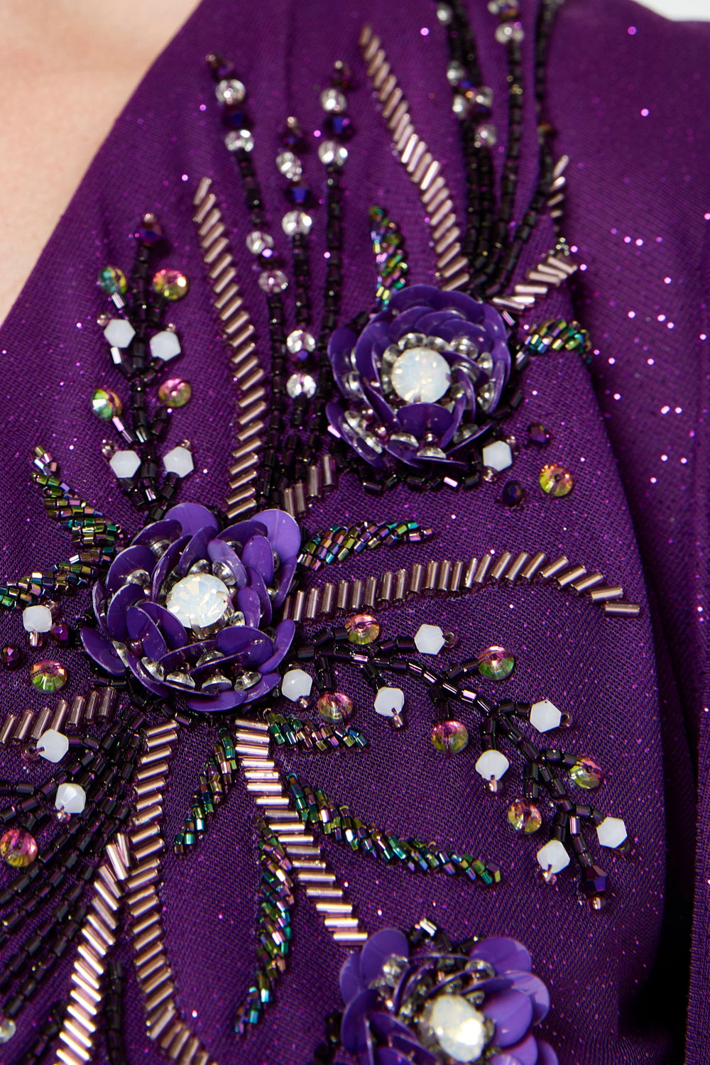 Shimmer Embellished Flutter Sleeve Dress