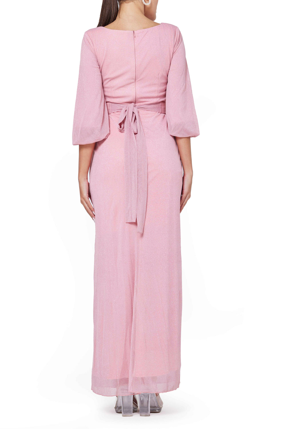 Embellished Keyhole Draped Dress