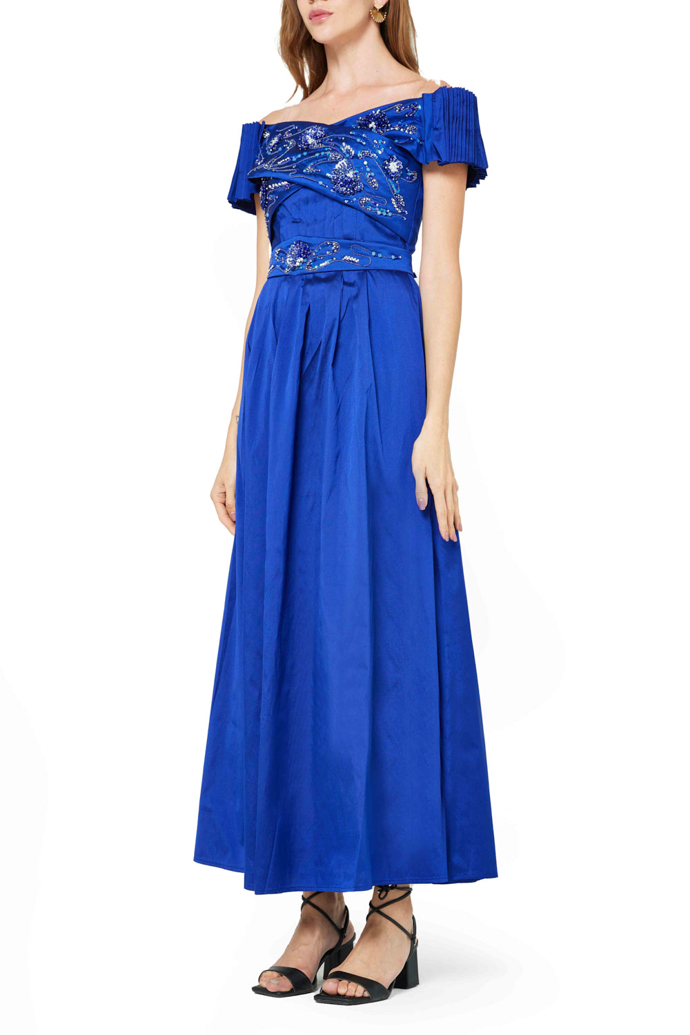 Floral Embellished Off-shoulder Gown