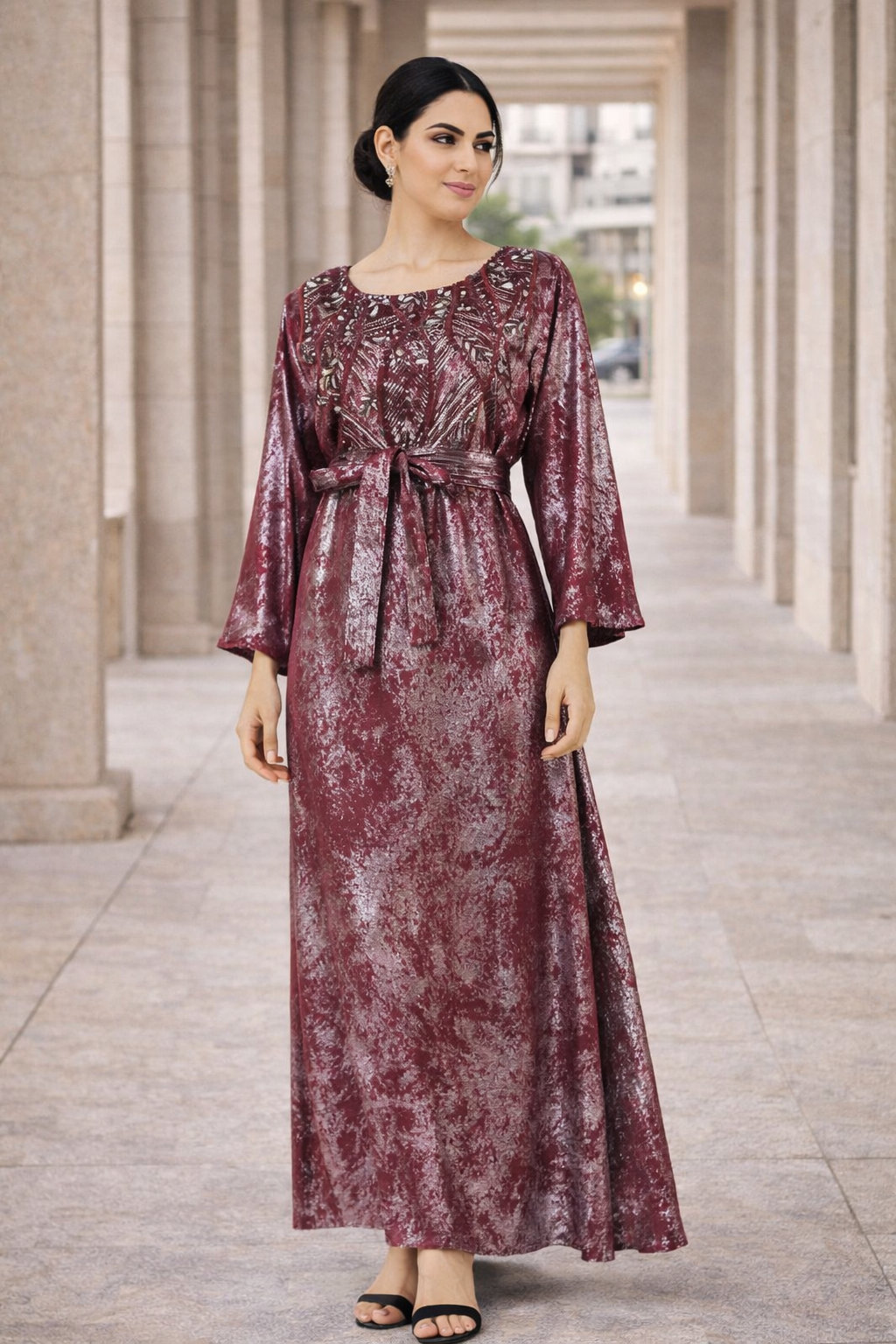 Shimmer Embellished Flowy Dress