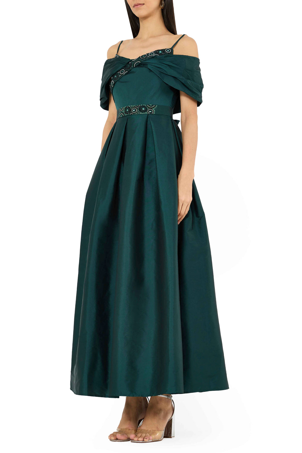 Draped Off-Shoulder Ball Dress