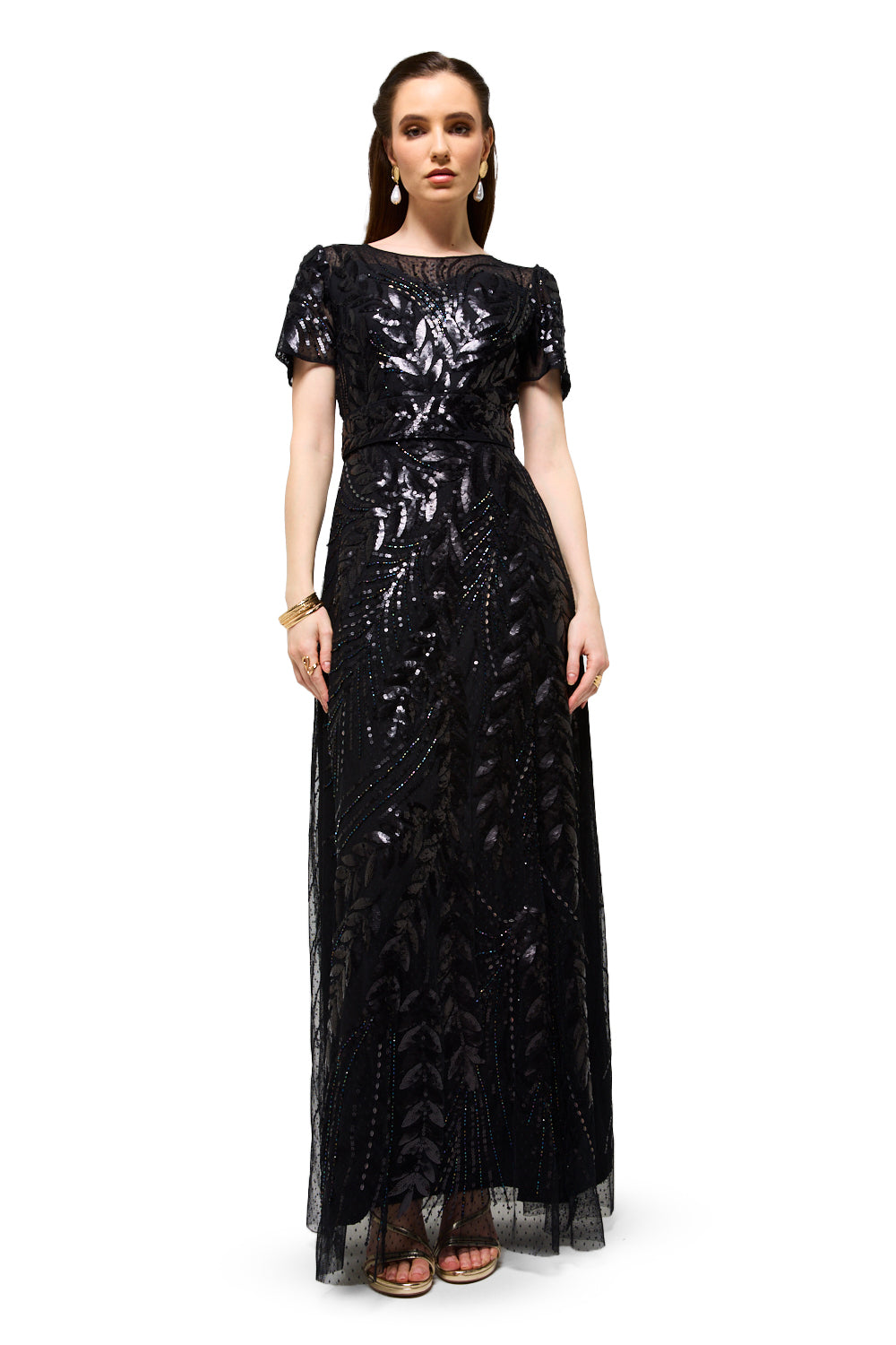 Leafwork Embellished Sweetheart Neckline Gown