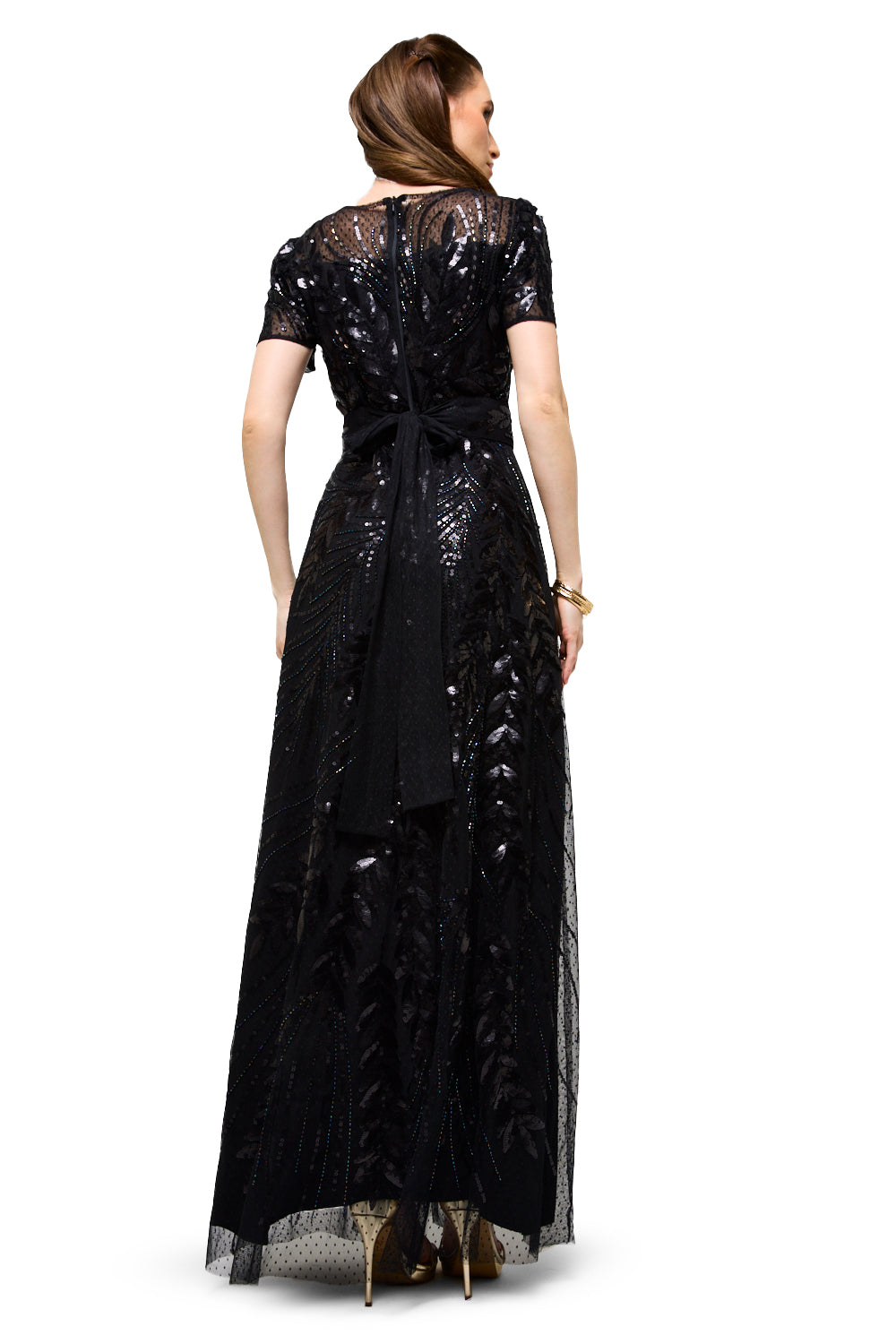Leafwork Embellished Sweetheart Neckline Gown