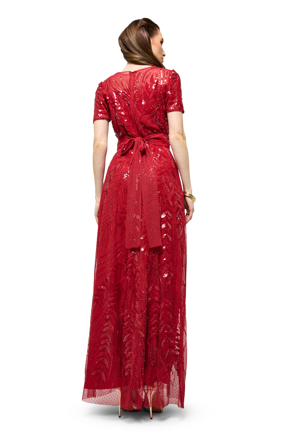 Leafwork Embellished Sweetheart Neckline Gown