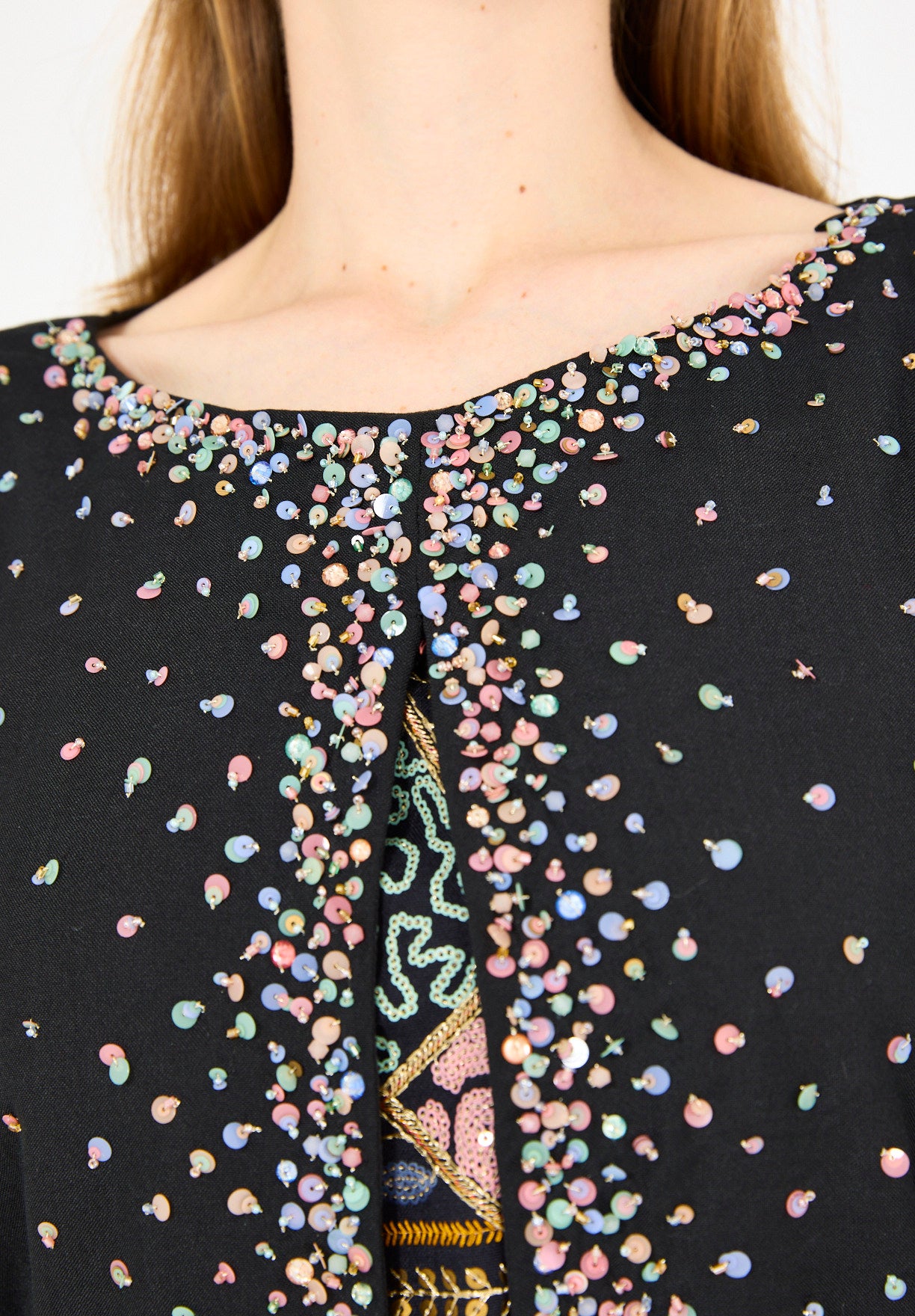Abstract Embroidered Overlay Jalabiya