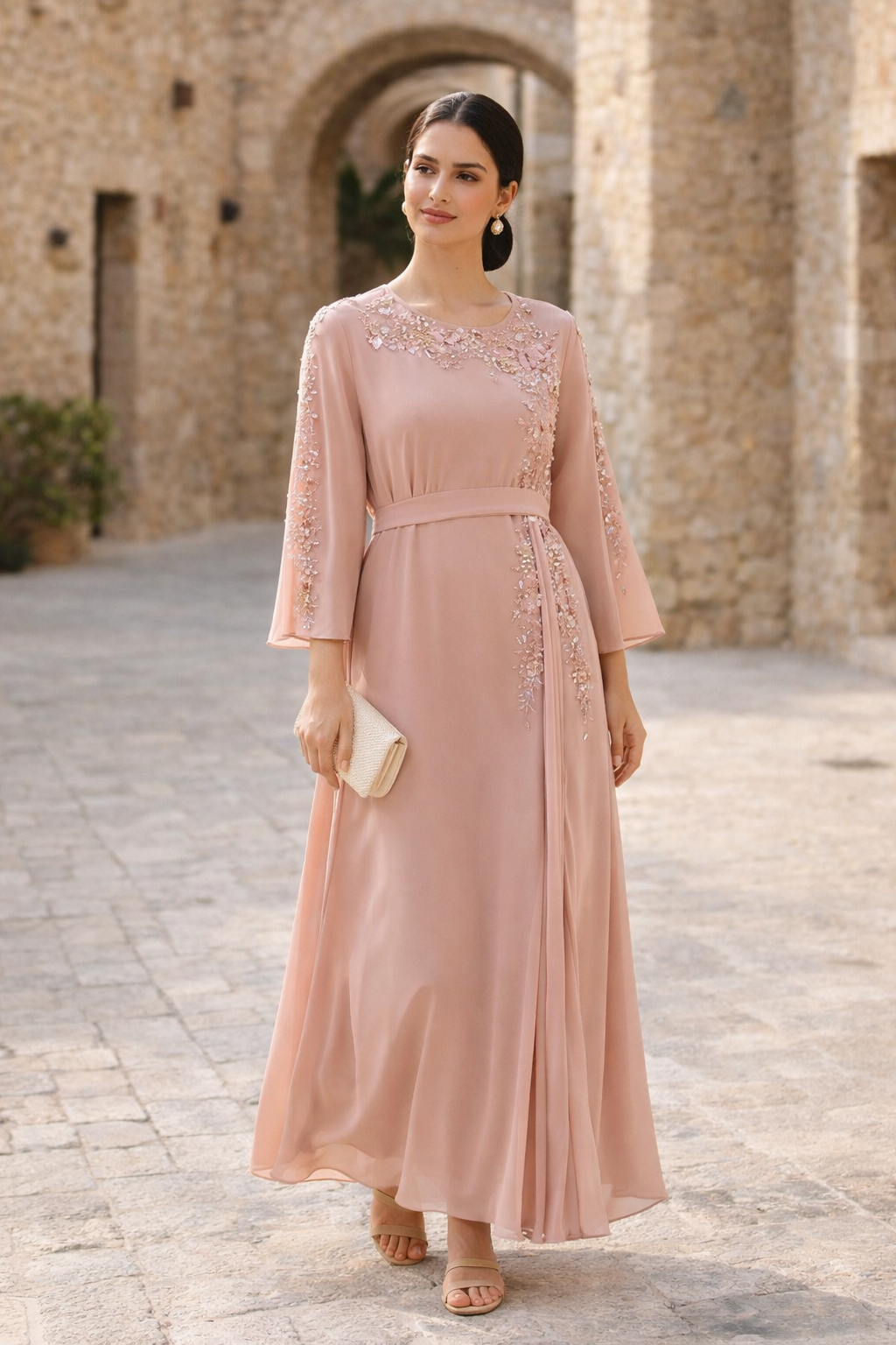 Blush Bloom Embellished Gown