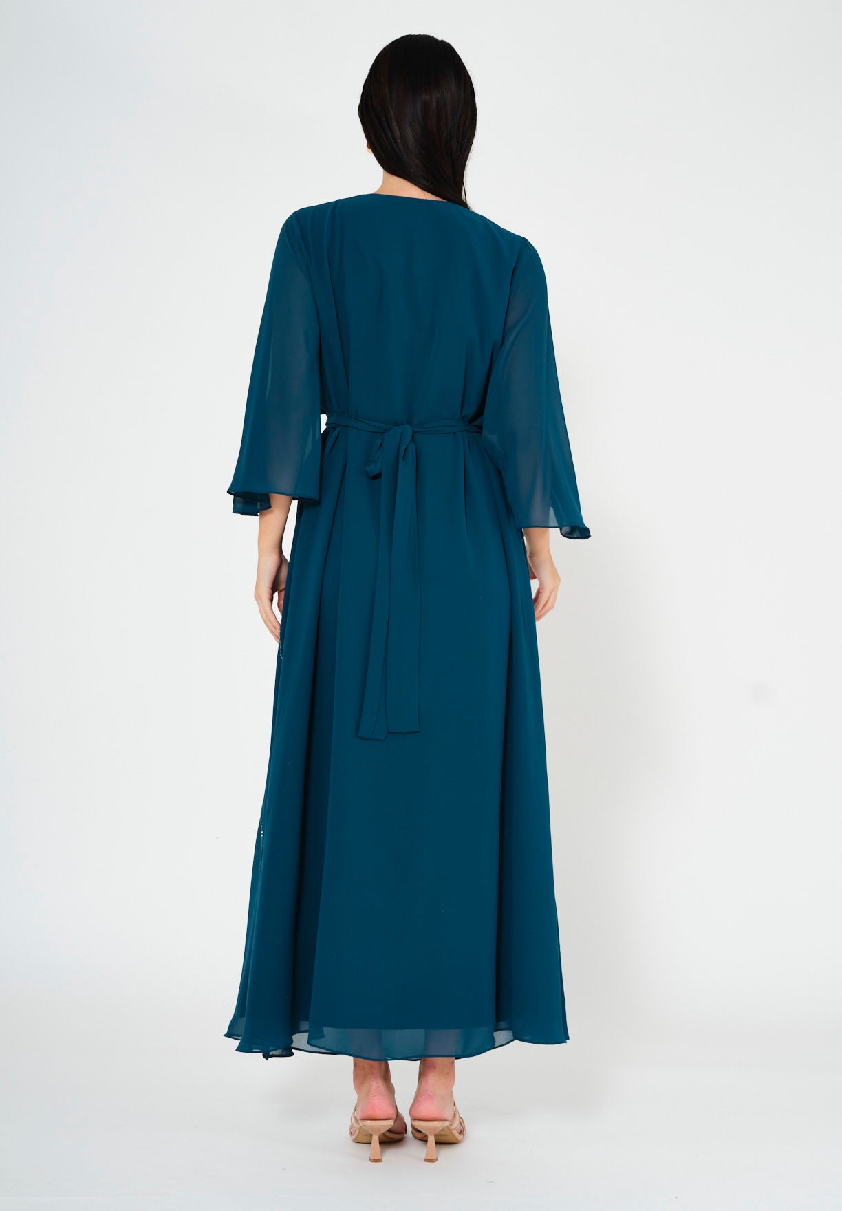 Gracefully Embellished Flowing Gown
