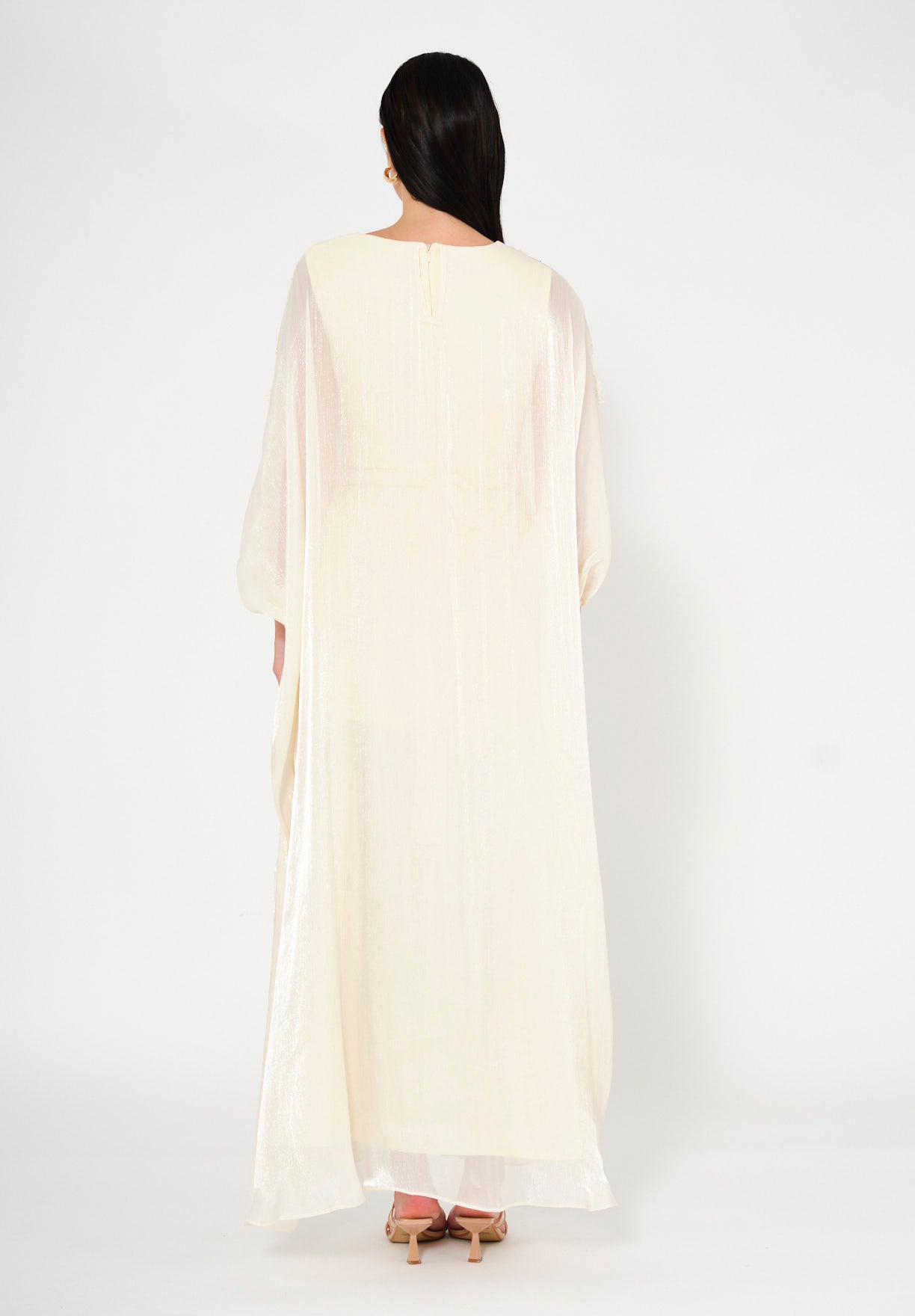 Graceful Pearl-Embroidered Evening Gown