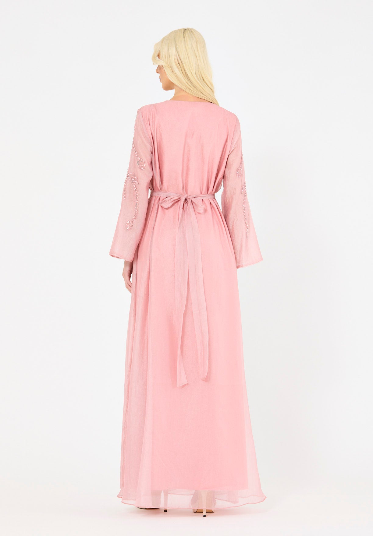 Abstract Pattern Embellished Flare Gown