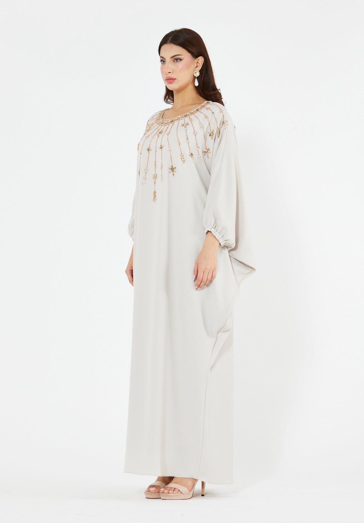 Cascading Vertical Motif Embellished Jalabiya