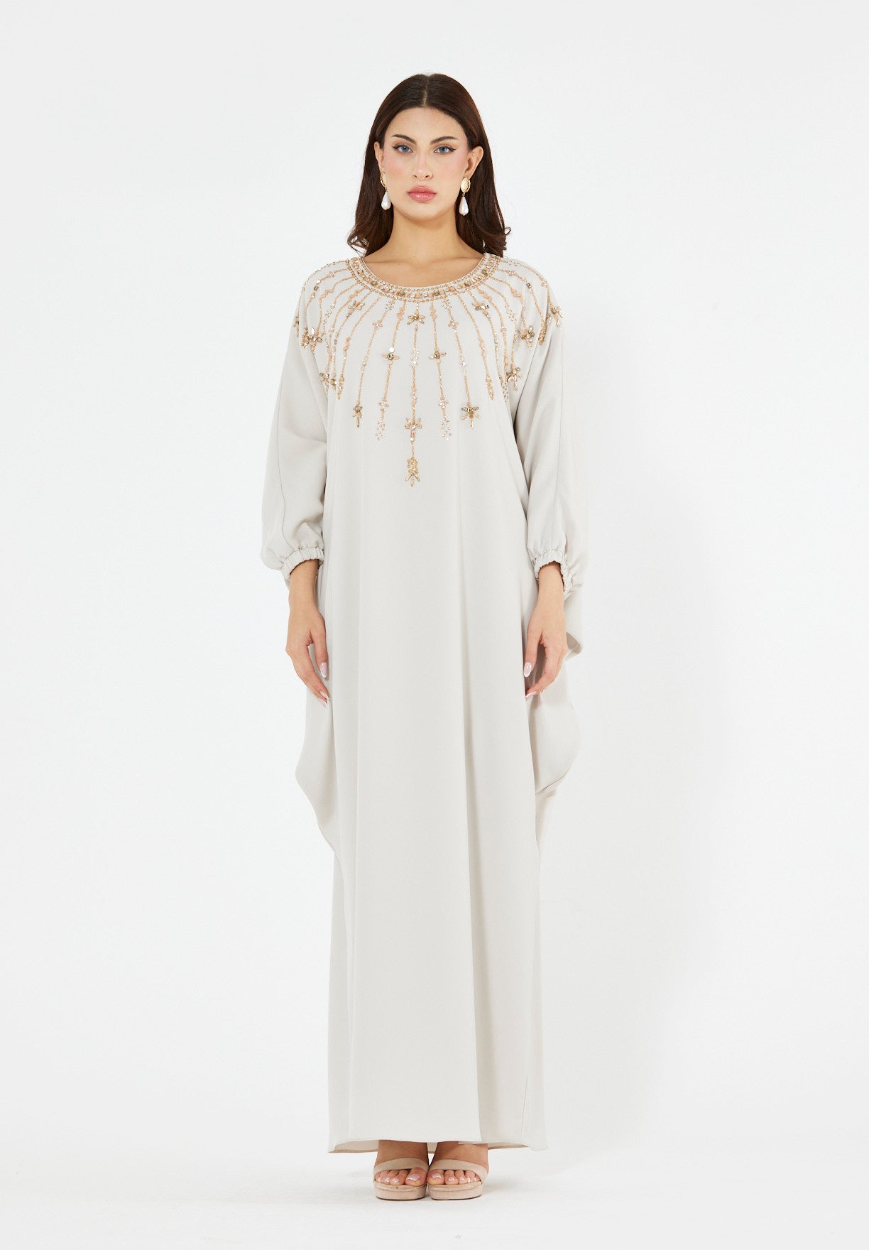 Cascading Vertical Motif Embellished Jalabiya