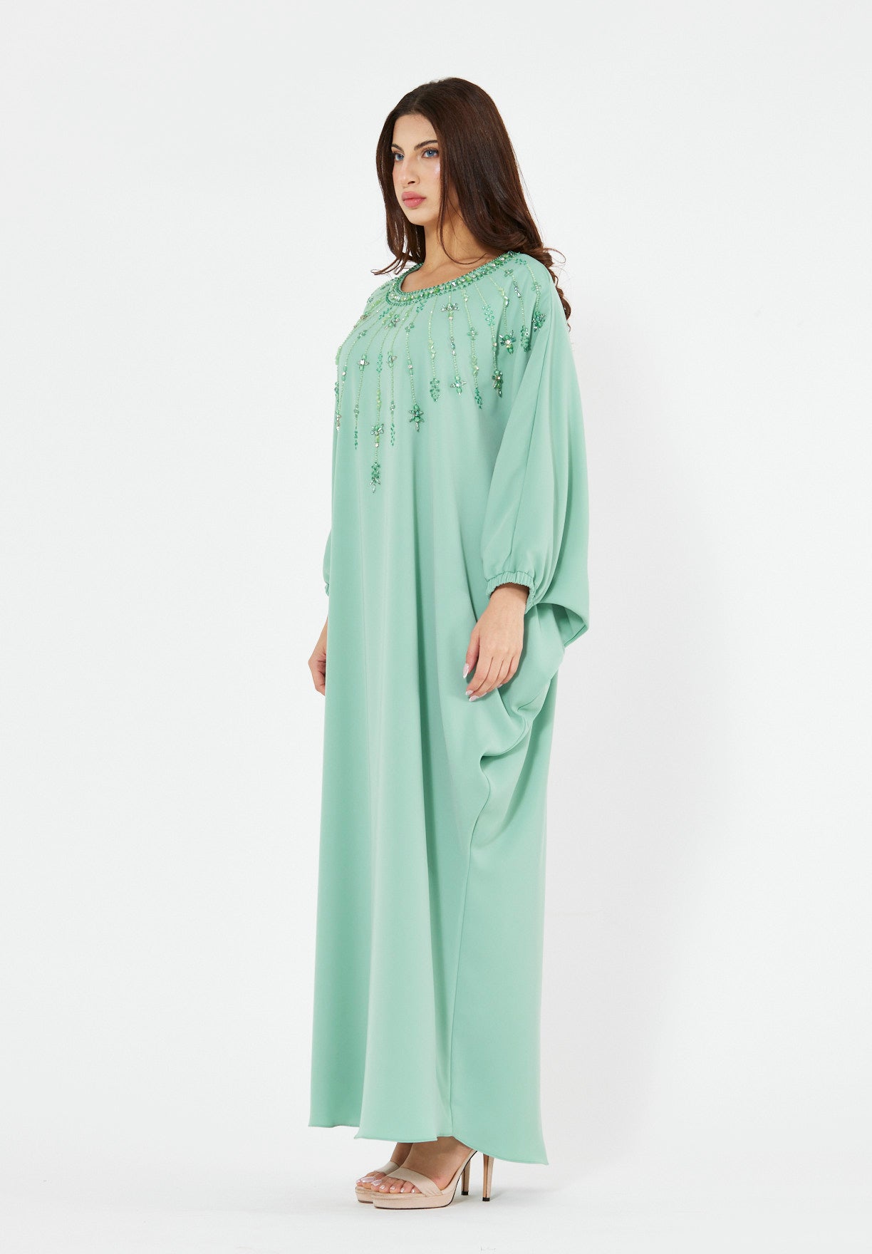 Cascading Vertical Motif Embellished Jalabiya