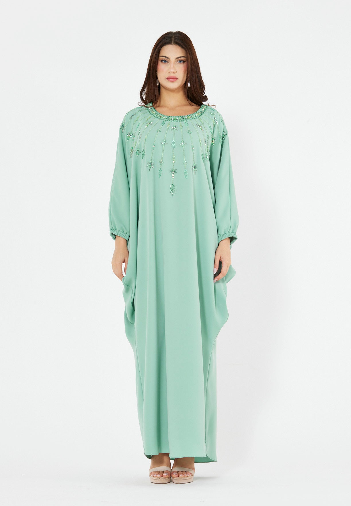 Cascading Vertical Motif Embellished Jalabiya